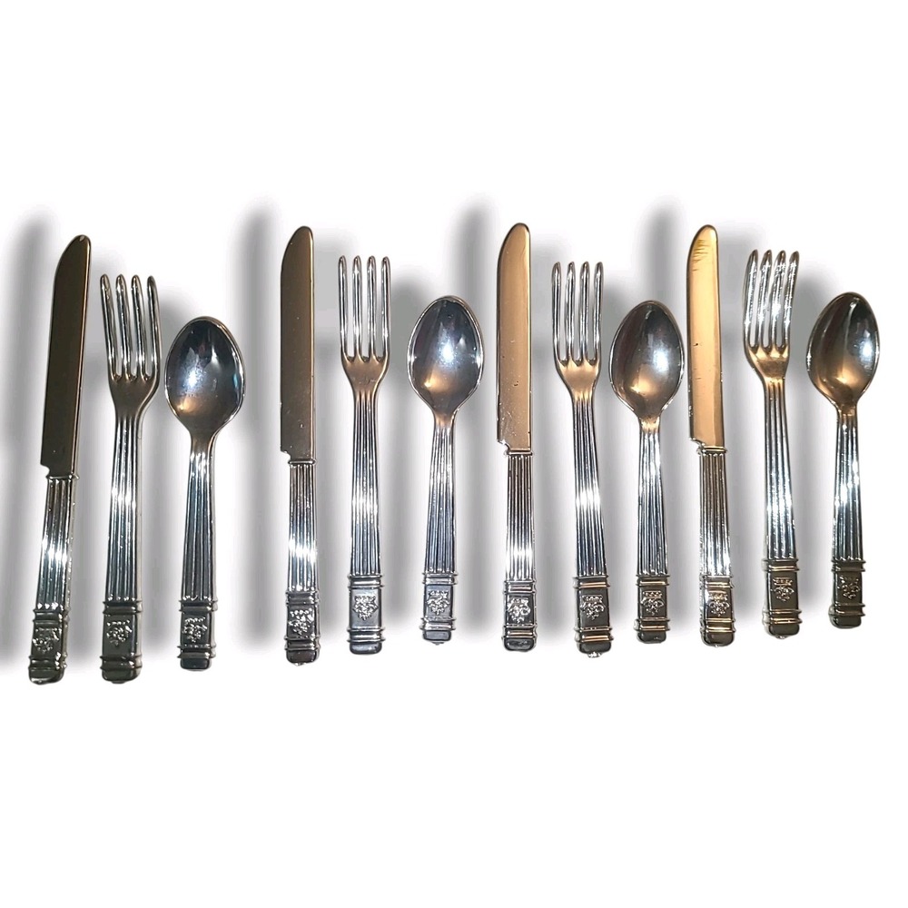 Vintage Banners Metaltone Child's Junior Tableware Plastic Silverware